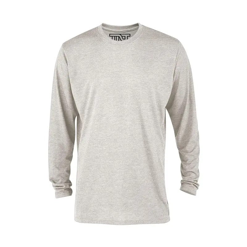 Heather Long Sleeve Tri-Blend T-Shirt - Oatmeal Hoodie, Sweatshirt | UrbanDripWear.com