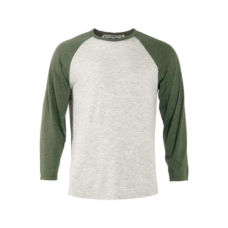 Heather Raglan T-Shirt - Oatmeal & Moss Hoodie, Sweatshirt | UrbanDripWear.com