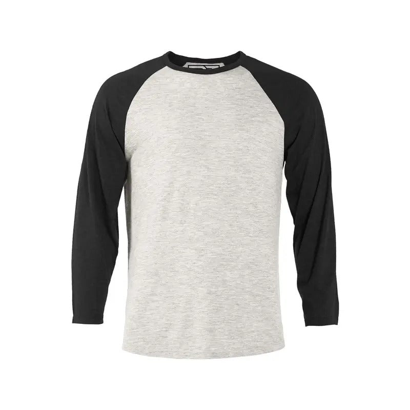 Heather Raglan T-Shirt - Oatmeal and Black Hoodie, Sweatshirt | UrbanDripWear.com