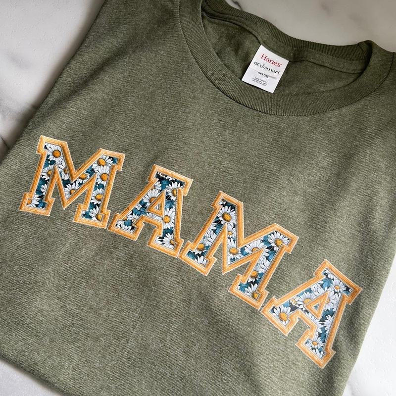Heathered Green Floral Mama Shirt Hoodie, Sweatshirt | UrbanDripWear.com