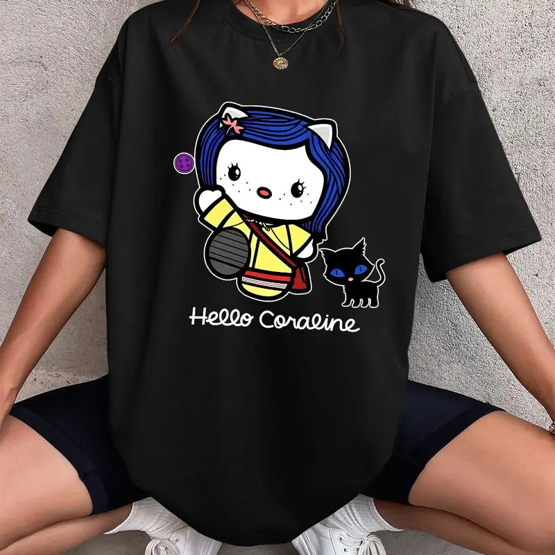 Hello Coraline T-Shirt, Couple Sweatshirt, Hello Valentine's Day Hoodie | UrbanDripWear.com