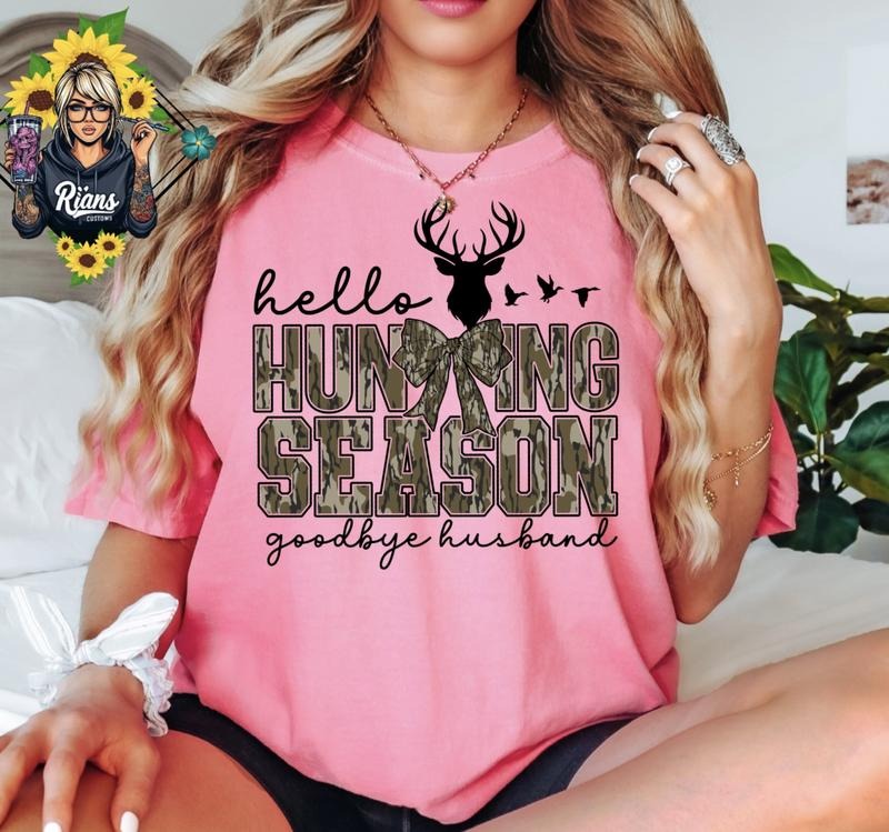 Hello Hunting Season, Goodbye Husband Unisex Tshirt Hoodie, Sweatshirt | UrbanDripWear.com
