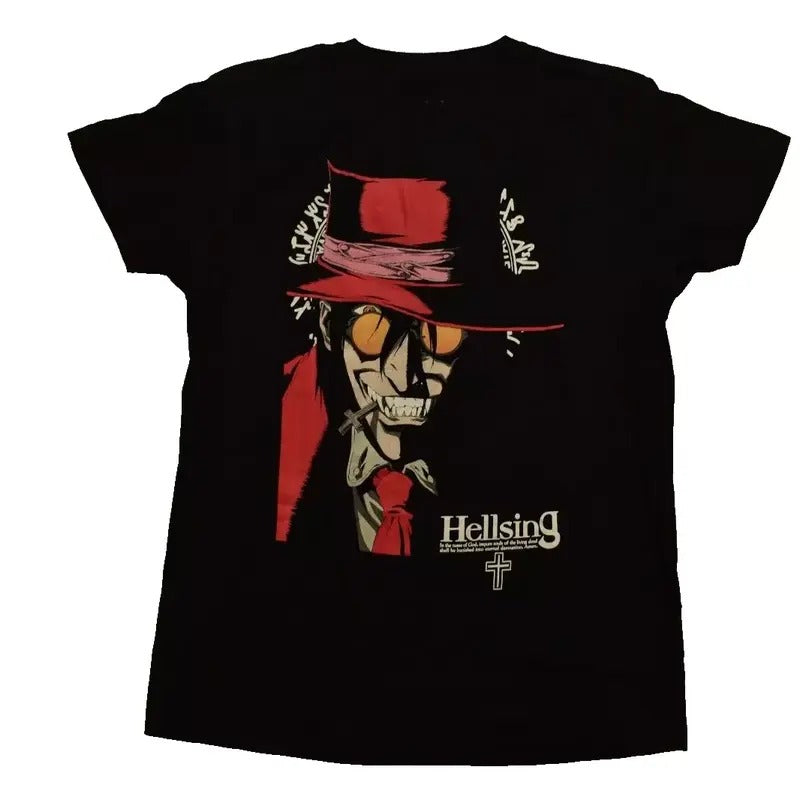Hellsing Mens Alucard Anime Black Shirt, Classic Horror Gift, Halloween Tee Hoodie, Sweatshirt | UrbanDripWear.com