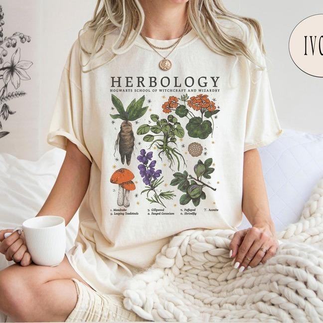 Herbology Comfort Colors Plants T-Shirt, Magical Herbs Shirt, Botanical Shirt, Plant Lover Shirt, Gardening Shirt, Shirt...