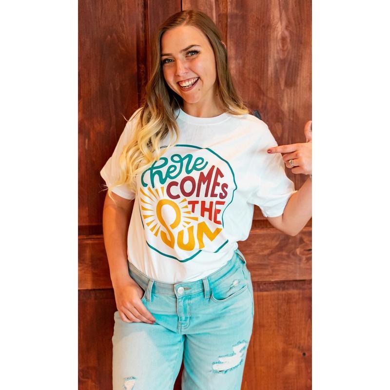 Here Comes the Sun Graphic T-Shirt Hoodie, Sweatshirt | UrbanDripWear.com