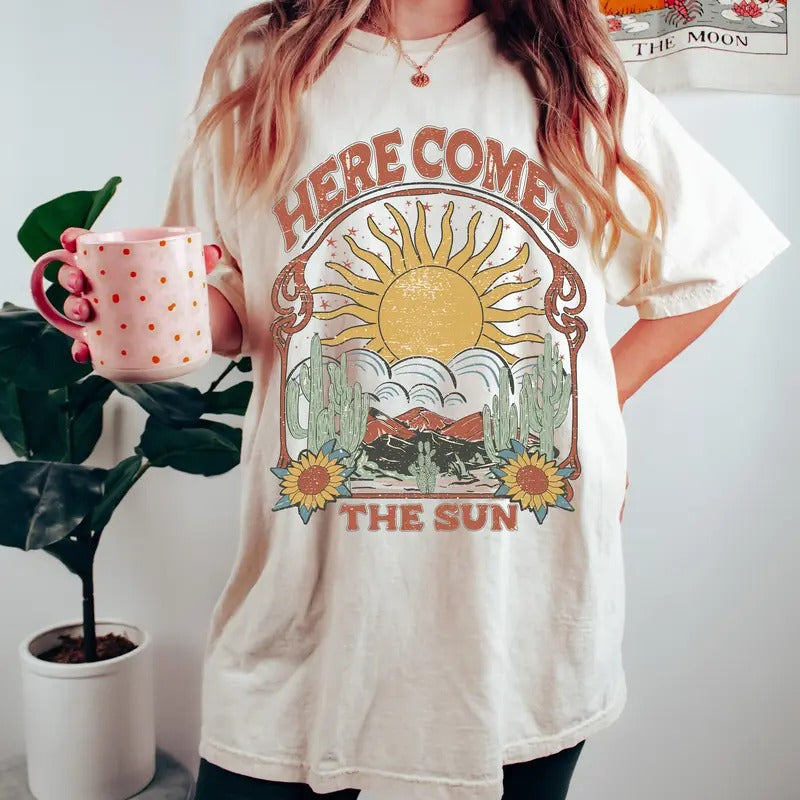 Here Comes the Sun T-Shirt, Unisex Shirt, hot trend just came out 2024 Hoodie, Sweatshirt | UrbanDripWear.com