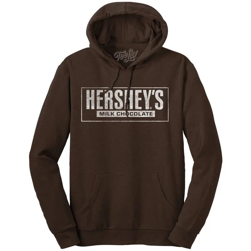 Hershey's Milk Chocolate Pullover Hooded Sweatshirt - Brown T-Shirts, Hoodie | UrbanDripWear.com