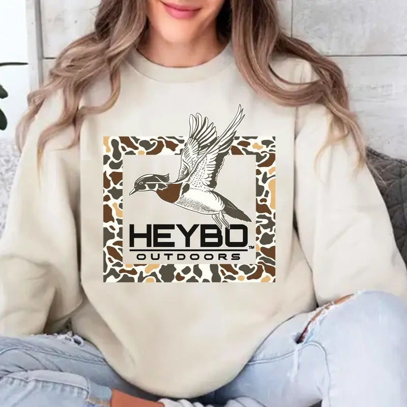 Heybo Outdoors Phesant Ducks Camoflauge Bottomland Unisex Hoodie - Sweater - T-shirt Sweatshirt | UrbanDripWear.com