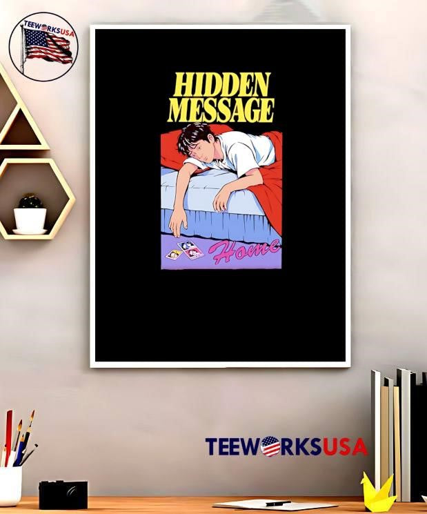 Hidden Message Home Sad Boy Lying on Bed T-Shirt