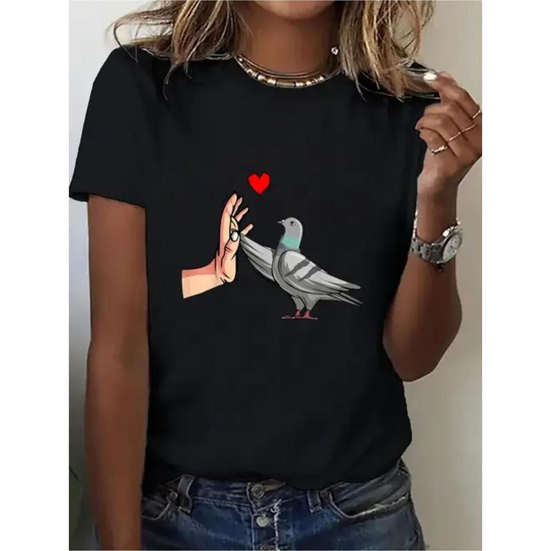 High Five Peace Dove - Women'S Fashion Leisure Vitality Sports Style Printed Comfortable Round Neck T-shirt Hoodie,...