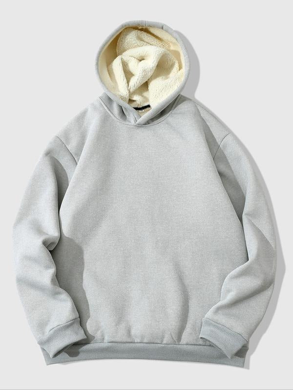 High-Quality Thick Lamb Wool Hoodie, Fall & Winter Essential Unisex Casual Warm Clothing, Fashionable Trendy Thermal...