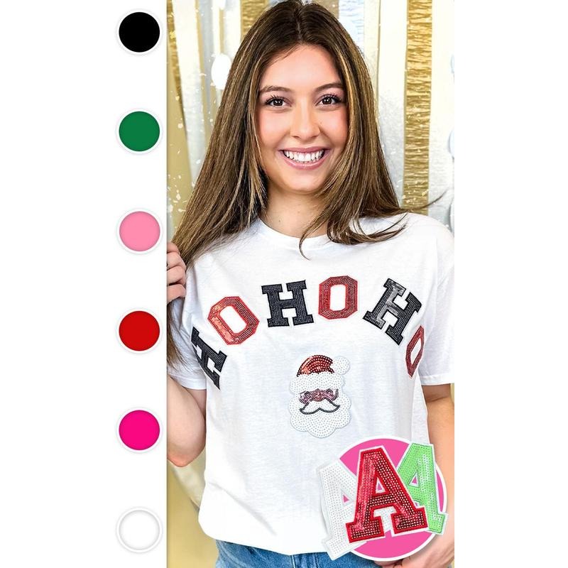 Ho Ho Ho Santa Sequin Graphic T-Shirt Hoodie, Sweatshirt | UrbanDripWear.com
