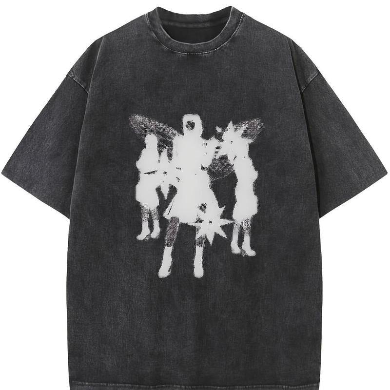 Holafish Acid Washed Short Sleeve T- Shirts Unisex Oversized Heavy-Weight Cotton Solid Drop Shoulder Vintage Street Wear...