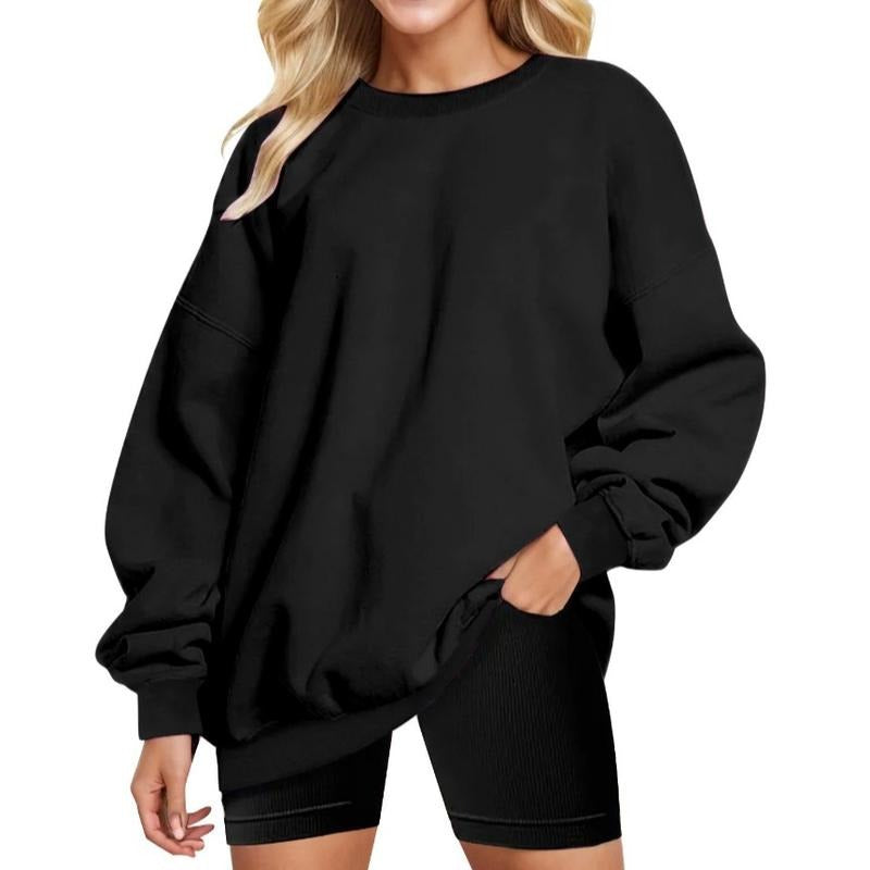 Holafish Unisex Basic Long Sleeve Polyester Cotton Blend Sweatshirt Loose Fit Workout Pullover Crewneck Shirt 2025,Men's ...