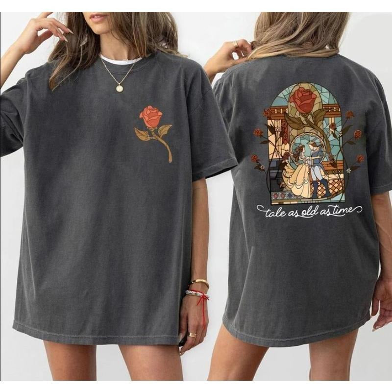 Holafish Vintage 90s Tale As Old As Time Shirt, Belle Princess Shirt - BeautyThe Beast Shirt, WDW Matching Family Shirt