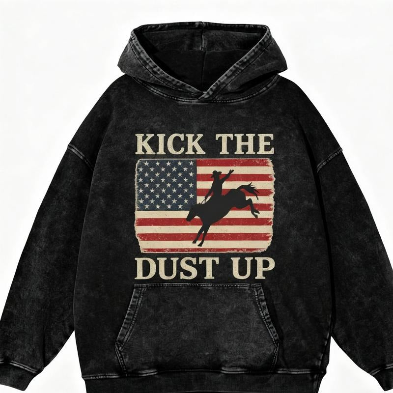 Holafish Women's Acid Wash Hoodie "American Flag" Pullover Sweatshirt Vintage Loose Fit Winter Long Sleeve Shirts Outfits...