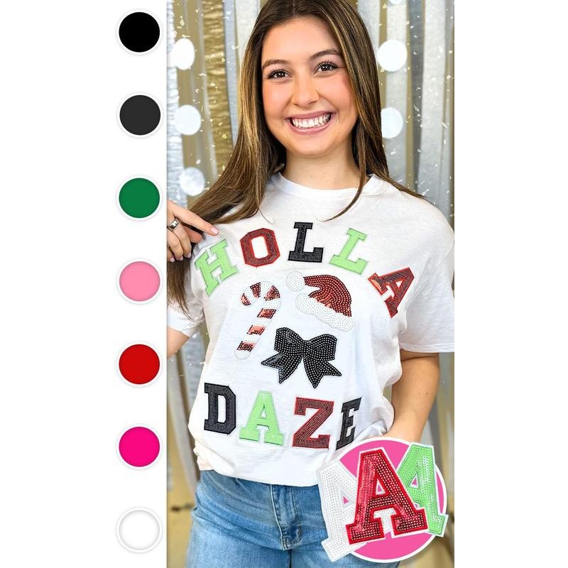 Holla Daze Sequin Graphic T-Shirt Hoodie, Sweatshirt | UrbanDripWear.com