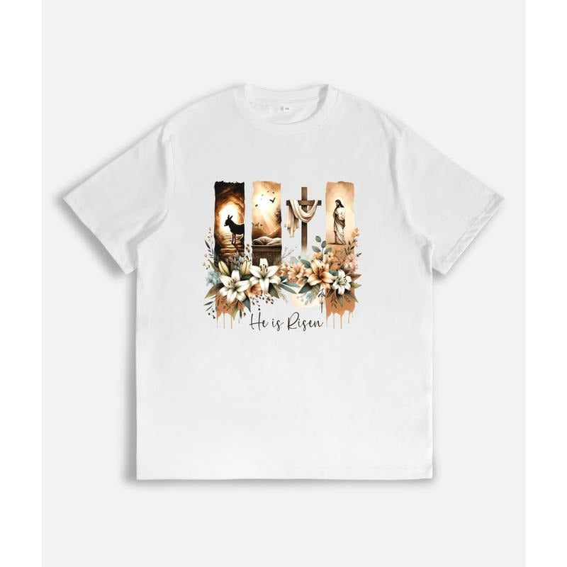 Holy - Inspired T - Shirt Commemorating Easter with "He is Risen" and Sacred Imagery Hoodie, Sweatshirt | UrbanDripWear.com