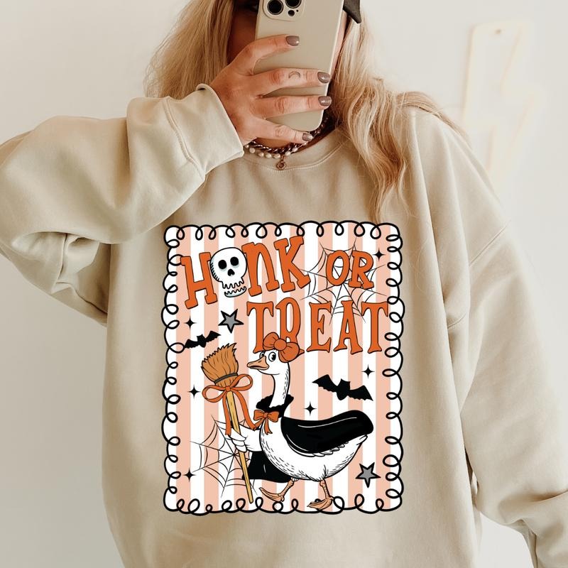 Honk Or Treat Sweatshirt ~ Unisex Apparel Relaxed Fit Printed In The USA Clothing Womenswear Casual Comfort Cotton Top...