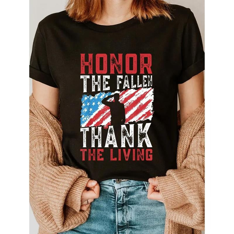 Honor The Fallen Thank The Living Veteran Memorial Day T-Shirt Women'S Men'S Graphic Tee Causal Tops Hoodie, Sweatshirt