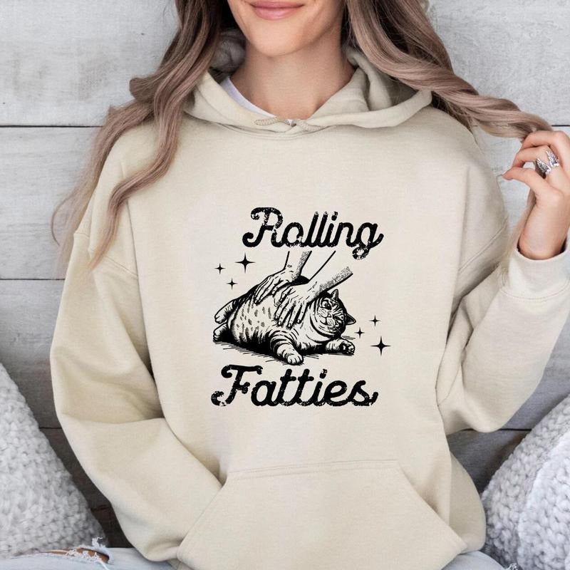 Rolling Fatties Cat Funny Cat Graphic T-shirt/Sweatshirt/Hoodie