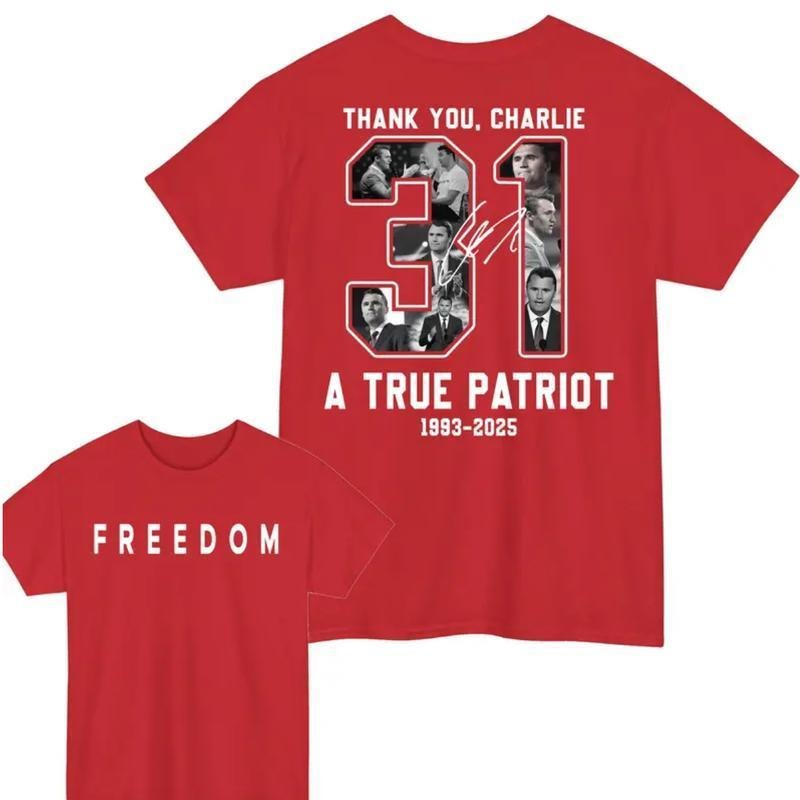 [Saleup to 75%] 2-sides  Tshirt/ Sweatshirt /Hoodie Charlie Kirk Freedom TShirt, A True Patriot T-shirt, 14th October...