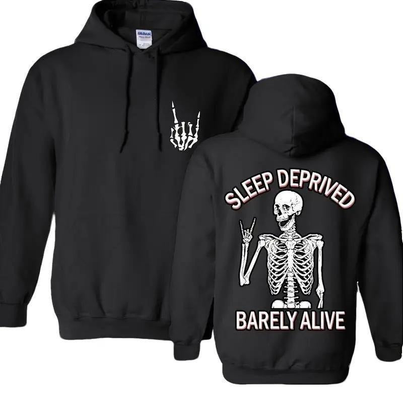 "Sleep Deprived" Short Sleeve/Crewneck/Hoodie Hooded Sweatshirt for Daily Holiday Outdoor Workout Wear, Men Fashionable...