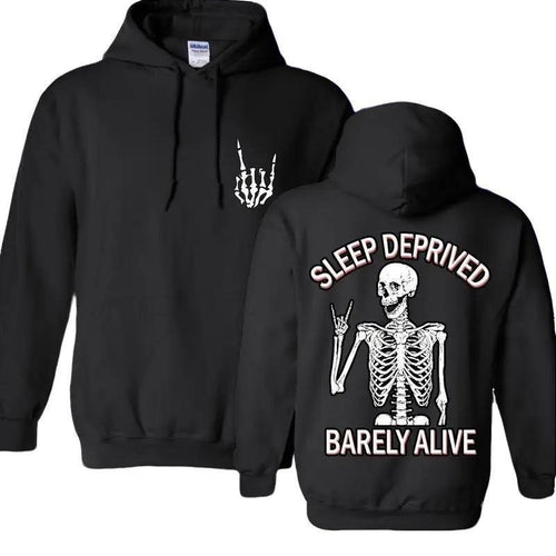 "Sleep Deprived" Short Sleeve/Crewneck/Hoodie Hooded Sweatshirt for Daily Holiday Outdoor Workout Wear, Men Fashionable...