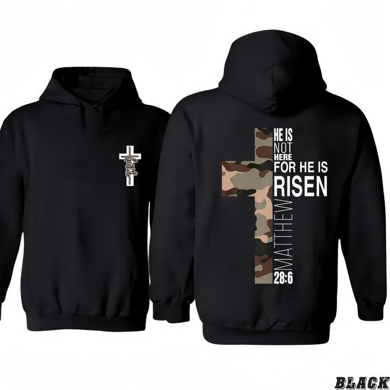 Faith T-Shirt/Hoodie He Is Risen Christian Easter Bible T-Shirt/Hoodie Vintage for Men and Women, Unisex Workwear Tee
