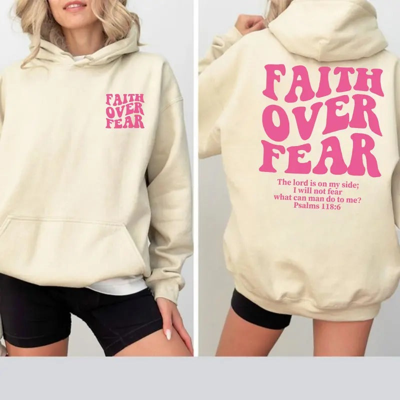 Faith Over Fear Christian T-shirt/Sweatshirt/Hoodie With Bible Verse - Unisex Classic Fit | UrbanDripWear.com