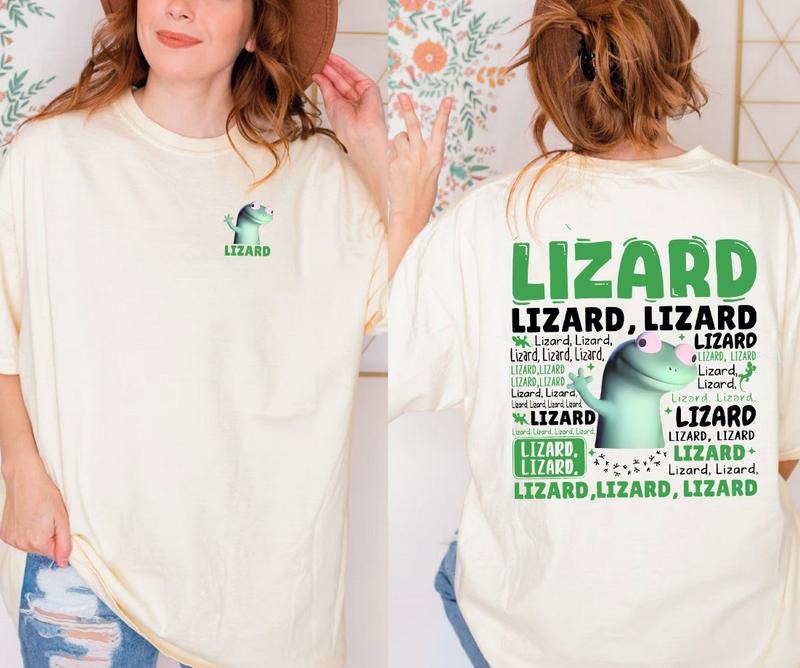 Lizard Lizard Lizard Meme 2 Side Shirt/ Sweatshirt/ Hoodie, Funny Lizard 2 Side Shirt, Lizard Button Meme Shirt For Him...