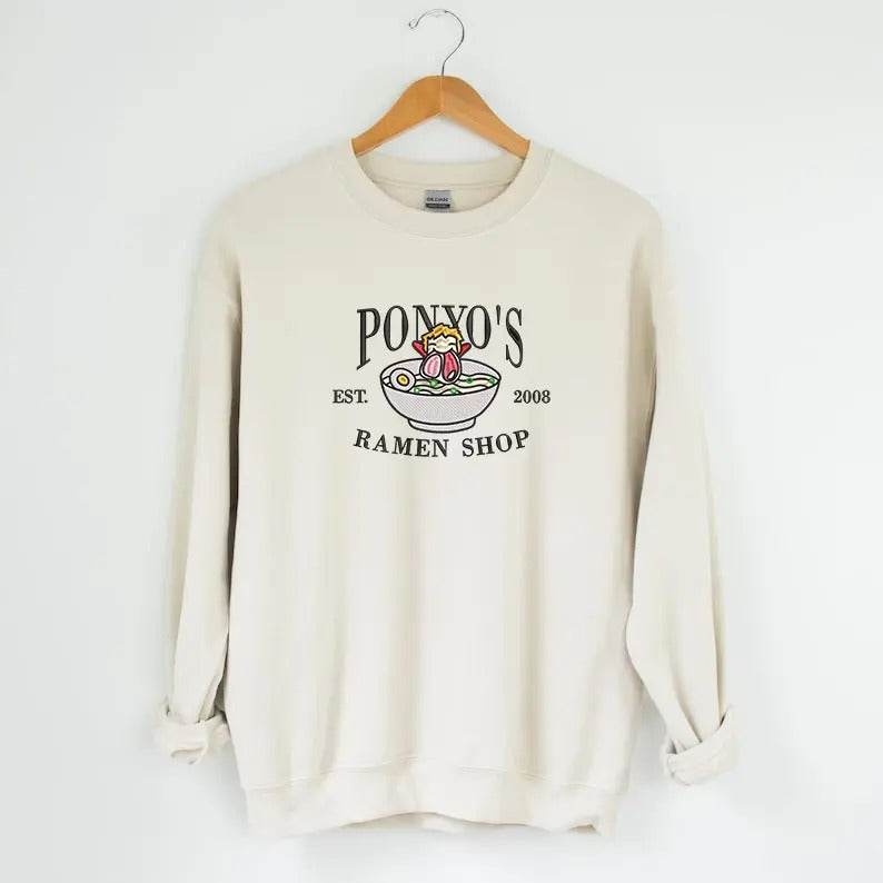 Ponyo Embroidered Tshirt/Sweatshirt/Hoodie, Miyazaki Hayao Shirt, Studio Ghibli Shirt, Anime Gift | UrbanDripWear.com