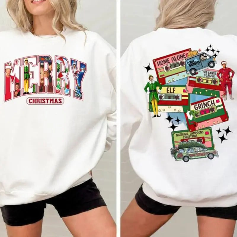 Classic 90s Christmas Movies Shirt/Sweatshirt/Hoodie, Retro Crewneck, Gift For Friends, Cotton | UrbanDripWear.com