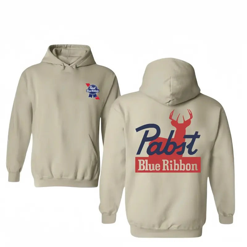 Pabst Blue Ribbon Pop Up Buck Hoodie - Unisex Cotton T-shirt/Hoodie, Vintage for Men and Women, Unisex Vintage Crewneck...