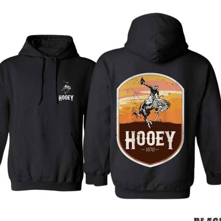 Hooey Menswear Hoodie, T-Shirt Classic Western Rodeo Design with Bold Cowboy Graphics for Rodeo Enthusiasts and Western Style Fans