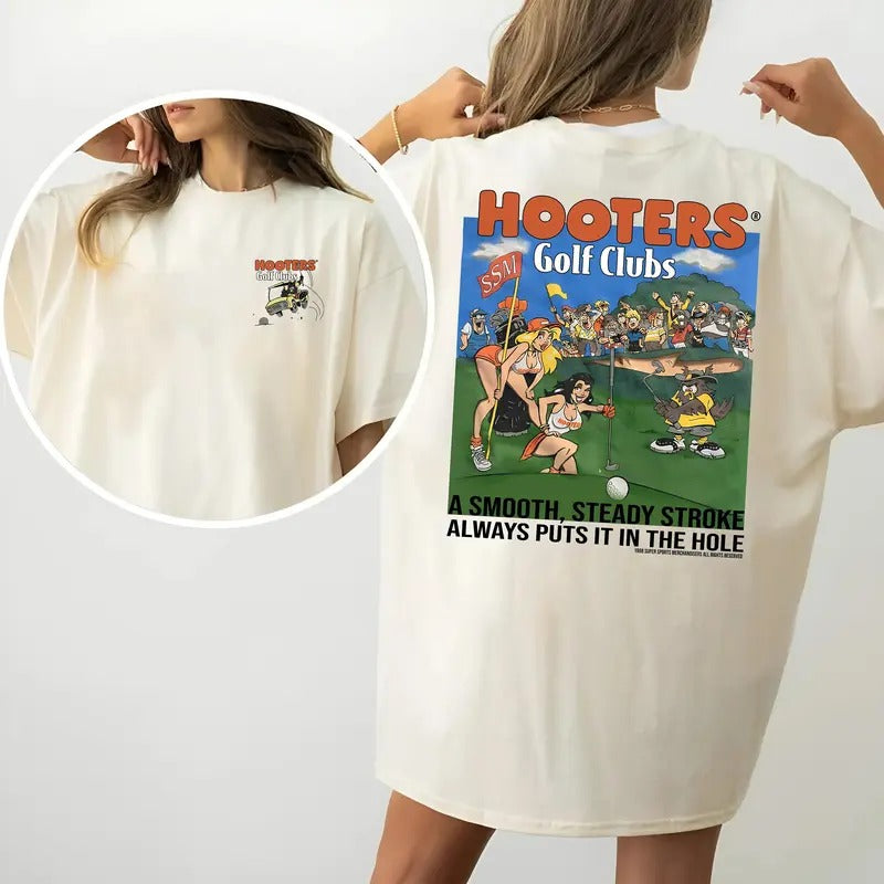 Hooters Golf Club Double Sides Printed Unisex T-Shirt Fabric Menswear Top Mid Hoodie, Sweatshirt | UrbanDripWear.com