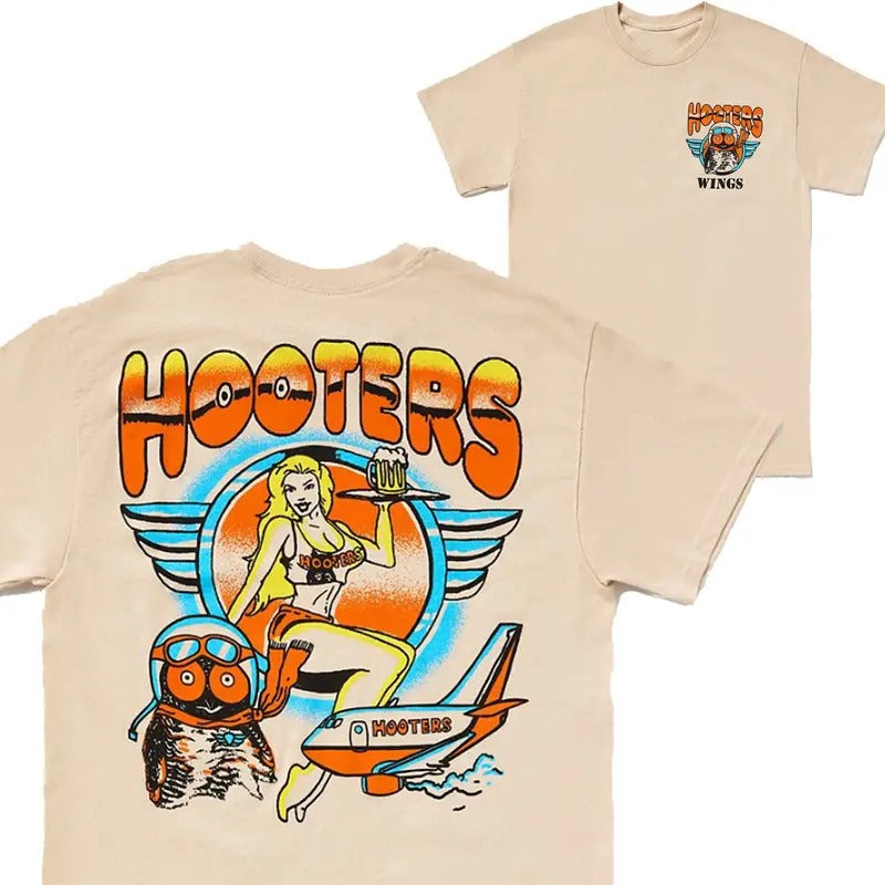Hooters Vintage 90s Wings T-Shirt | Printed Classic Retro Graphic Tee Hoodie, Sweatshirt | UrbanDripWear.com