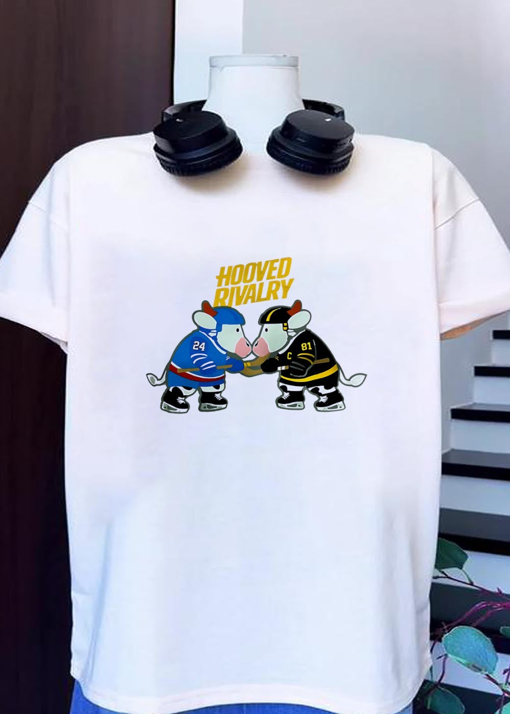 Hooved Rivalry Cows Playing Hockey Matchup Apparel Shirt