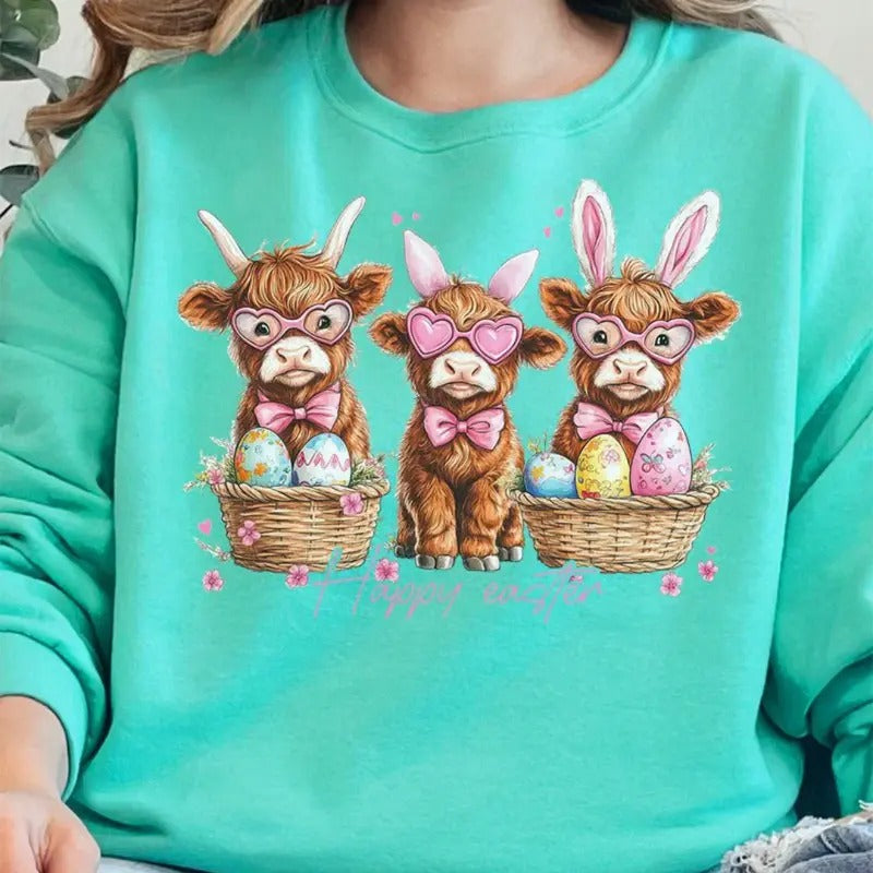 Hoppy Highland Easter Unisex NuBlend Crew Sweatshirt EASTER PEEPS Comfortable Womenswear T-Shirts, Hoodie | UrbanDripWear.com