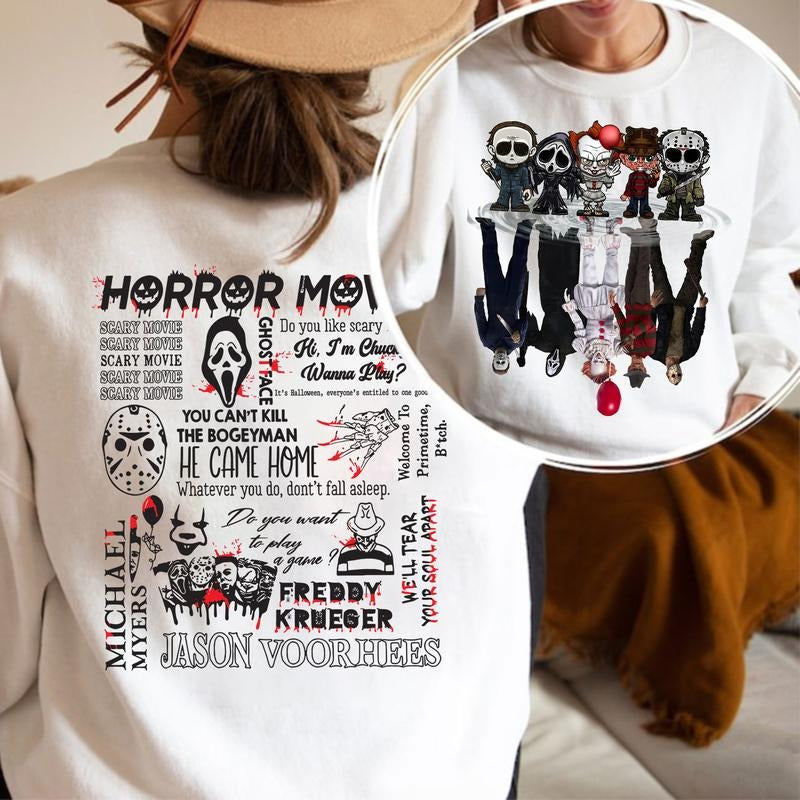 Horror Characters Friends Shirt, Halloween Horror Movie T-shirt, Friends Halloween Tee Hoodie, Sweatshirt | UrbanDripWear.com