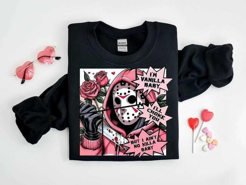 Horror Characters Valentine Bundle T-shirts, Scary Movie Valentine Hoodies, Valentine Friends k*ller Sweatshirts, Heart...