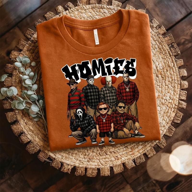 Horror Chicano HOMIES Shirt, Horror Characters Shirt, Halloween Graphic Tee style 02 Hoodie, Sweatshirt | UrbanDripWear.com