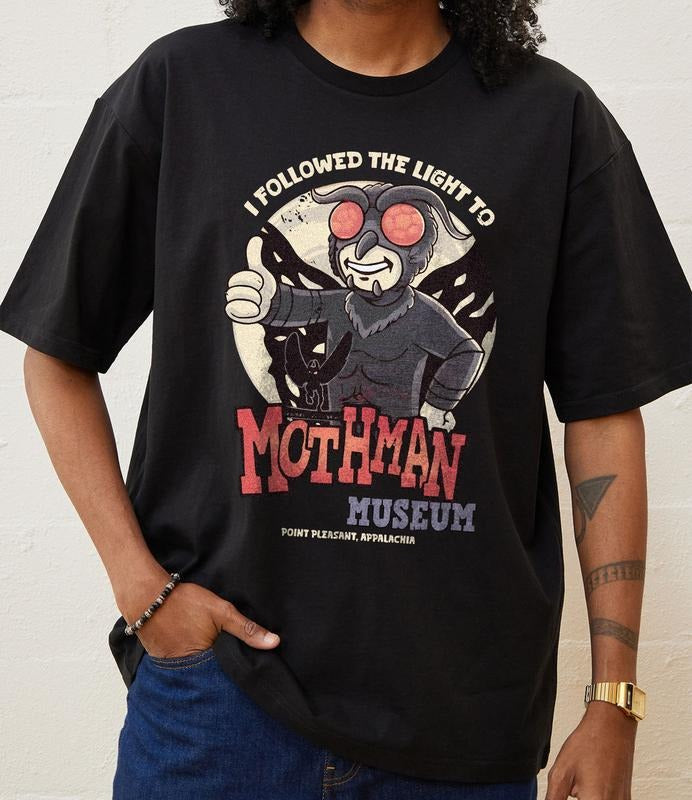 Horror Nights Fallout Vault Boy Funny retro Mothman Shirt, Cryptid Graphic Tee, Mothman Meme, Cryptid Gift vintage Shirt,...