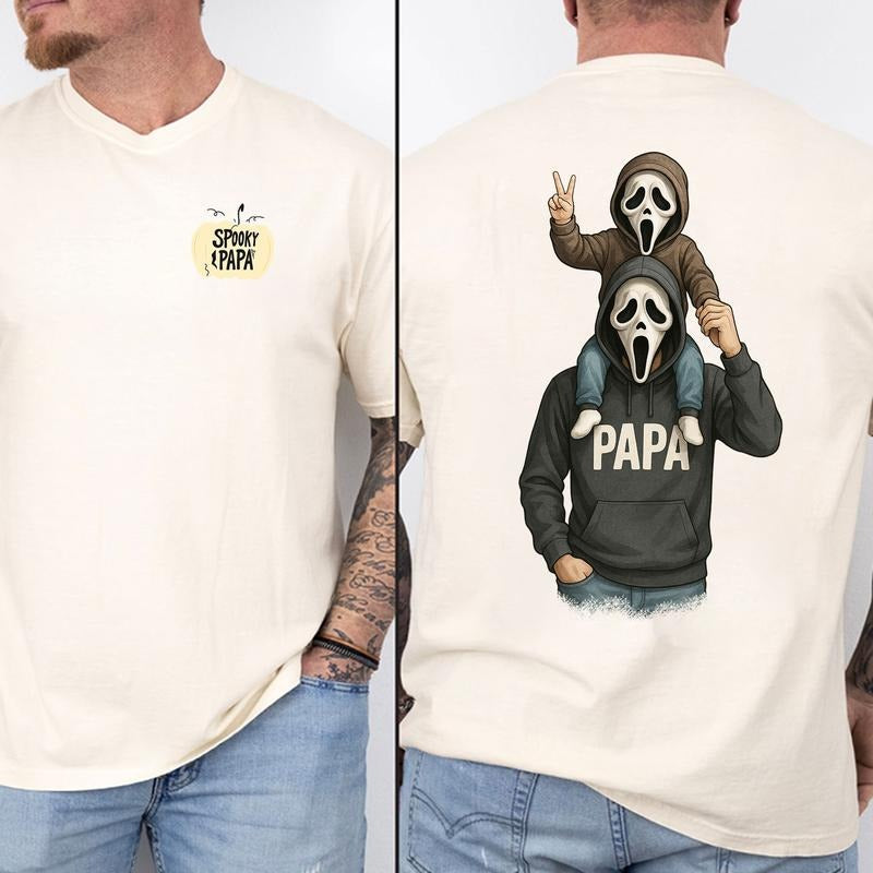 Horror Spooky Papa Shirt, Halloween Characters Shirts, Halloween 2025 Tee, Halloween Horror Movies Shirts Hoodie, Sweatshirt