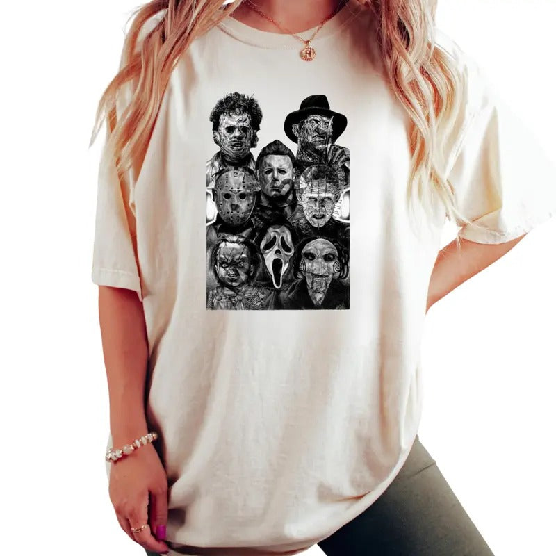 Horror movie characters shirt, Halloween horror movie characters shirt, Halloween Shirt, Vintage 90s Halloween Movies,...