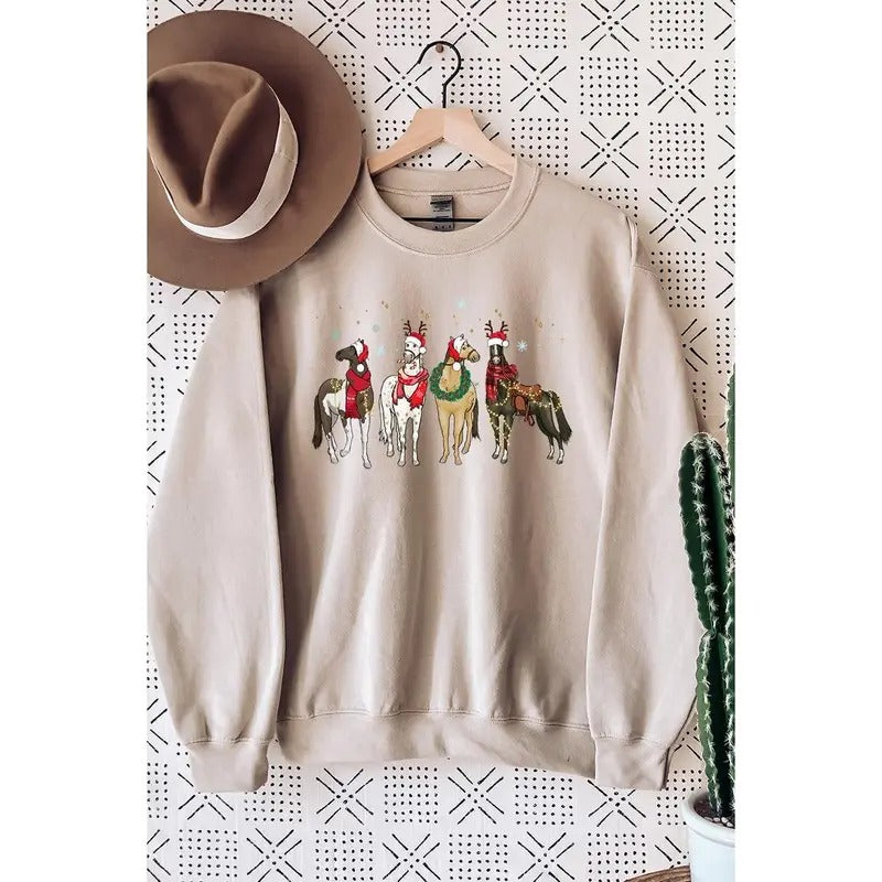 Horse Country Christmas Unisex NuBlend Crew Sweatshirt T-Shirts, Hoodie | UrbanDripWear.com