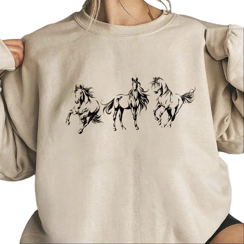 Horse Lover Sweatshirt, Gift Animal Lover T-shirt Country Girl Hoodie Unisex Farm Girl Cotton Womenswear | UrbanDripWear.com