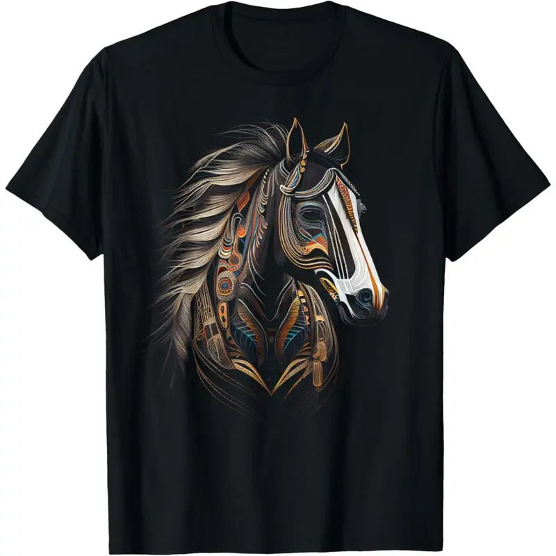 Horse Tribal Abstract Art Native American Graphic T-Shirt made in usa Hoodie, Sweatshirt | UrbanDripWear.com