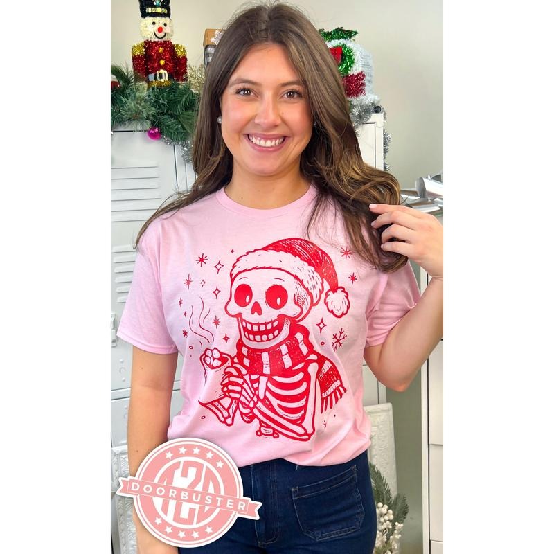 Hot Cocoa Christmas Skeleton Graphic T-Shirt Hoodie, Sweatshirt | UrbanDripWear.com