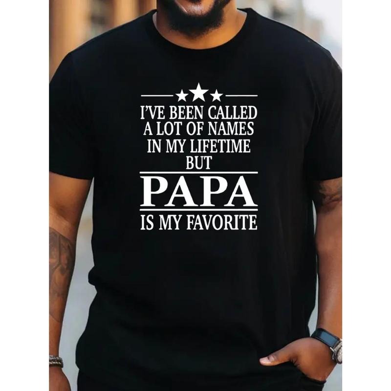 Hot Heartfelt Papa Print Design for Men Women Couple Fashion T-Shirt, Street Short Sleeve Cotton T-Shirt, Comfort-Fit...
